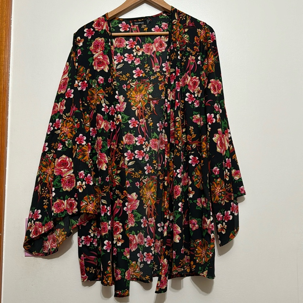 boohoo Wide Sleeve Kimono